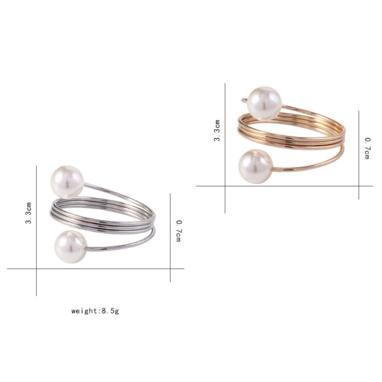5 PCS Simple Pearl Spring Napkin Buckle Metal Dining Ring