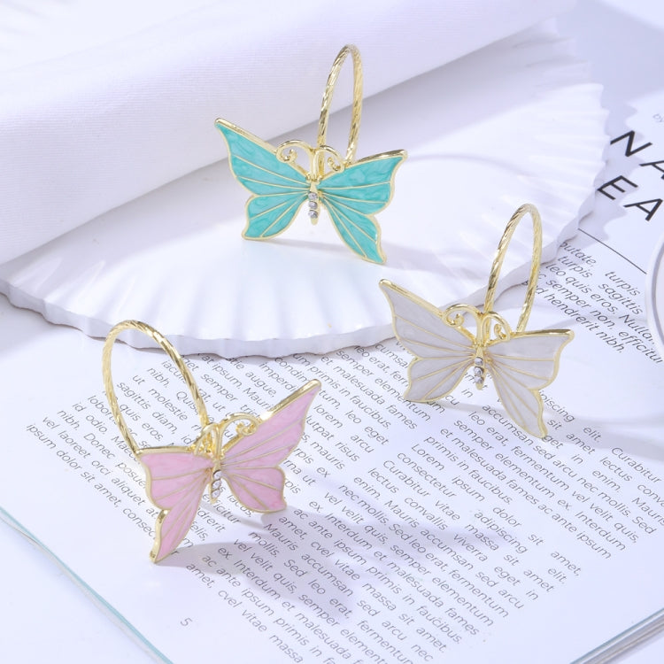 2 PCS Western Restaurant Alloy Butterfly Napkin Ring