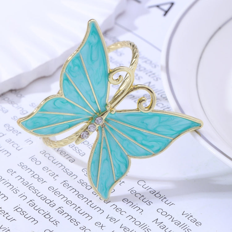 2 PCS Western Restaurant Alloy Butterfly Napkin Ring