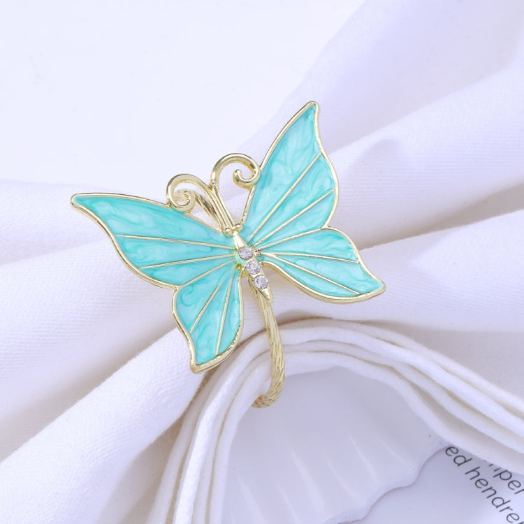 2 PCS Western Restaurant Alloy Butterfly Napkin Ring