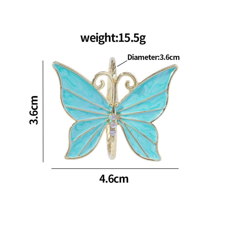 2 PCS Western Restaurant Alloy Butterfly Napkin Ring