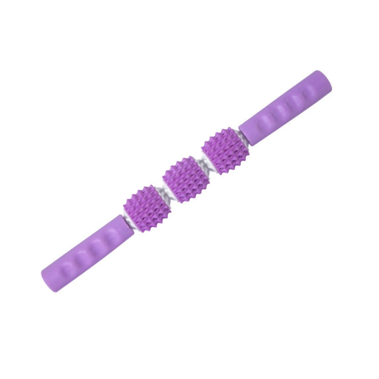Three-ball Mace Three-wheeled Hand-held Yoga Massage Stick