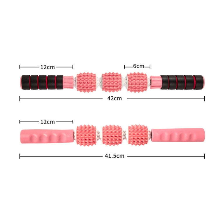Three-ball Mace Three-wheeled Hand-held Yoga Massage Stick