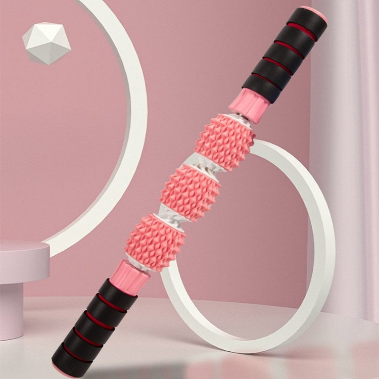 Three-ball Mace Three-wheeled Hand-held Yoga Massage Stick
