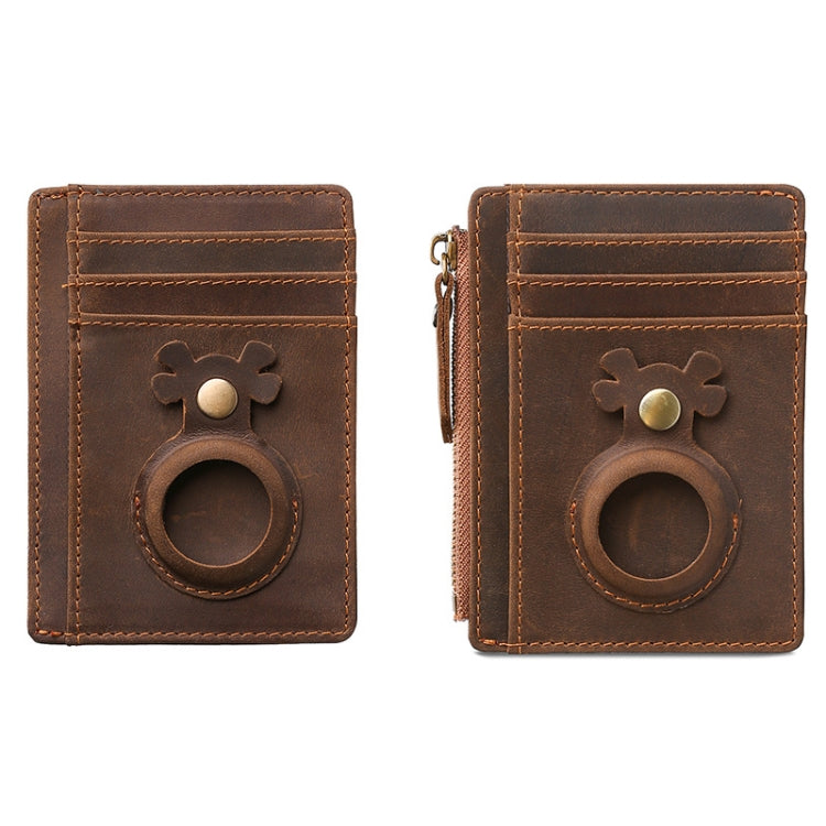 Tracking Locator Leather Wallet RFID Anti-theft Card Holder for AirTag, Color: Classic-Black