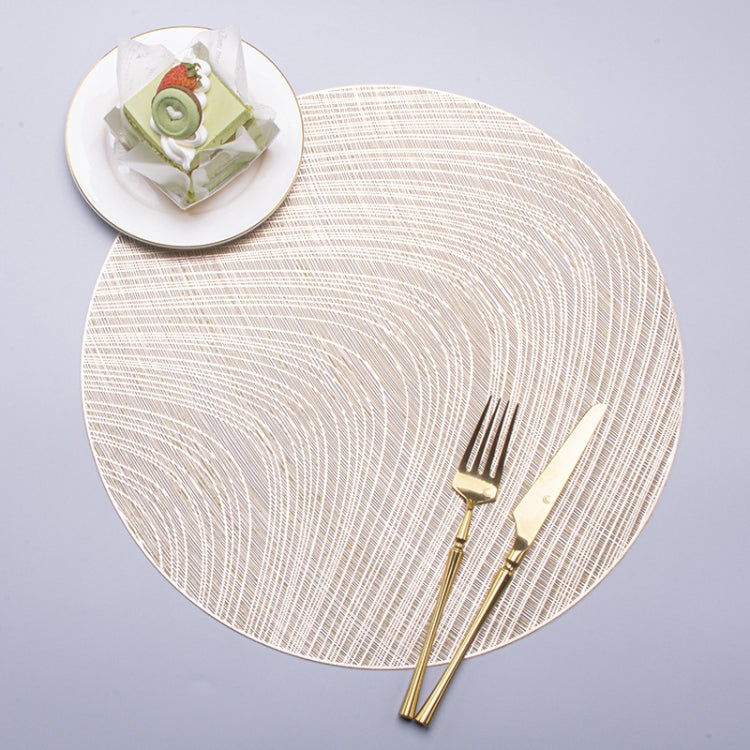 6 PCS Hollow Bronzing PVC Heat Insulation Table Mat