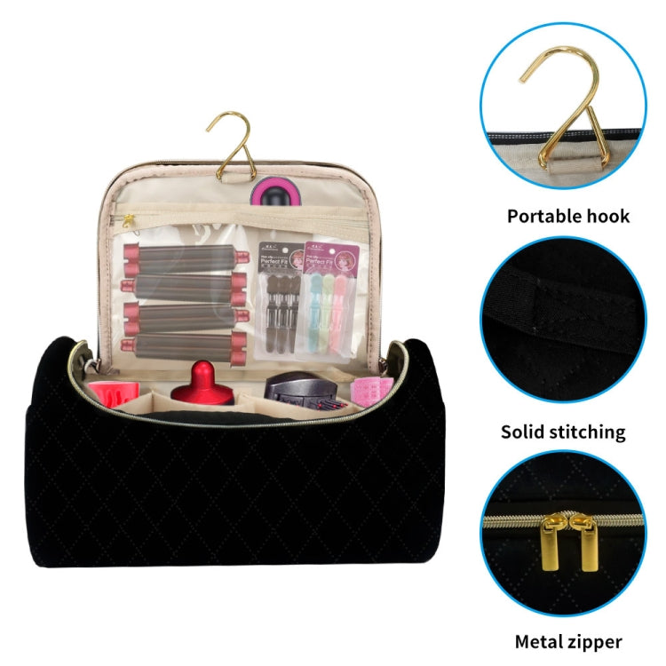 Travel Cosmetic Bag Curler Accessories Storage Bag(Black)