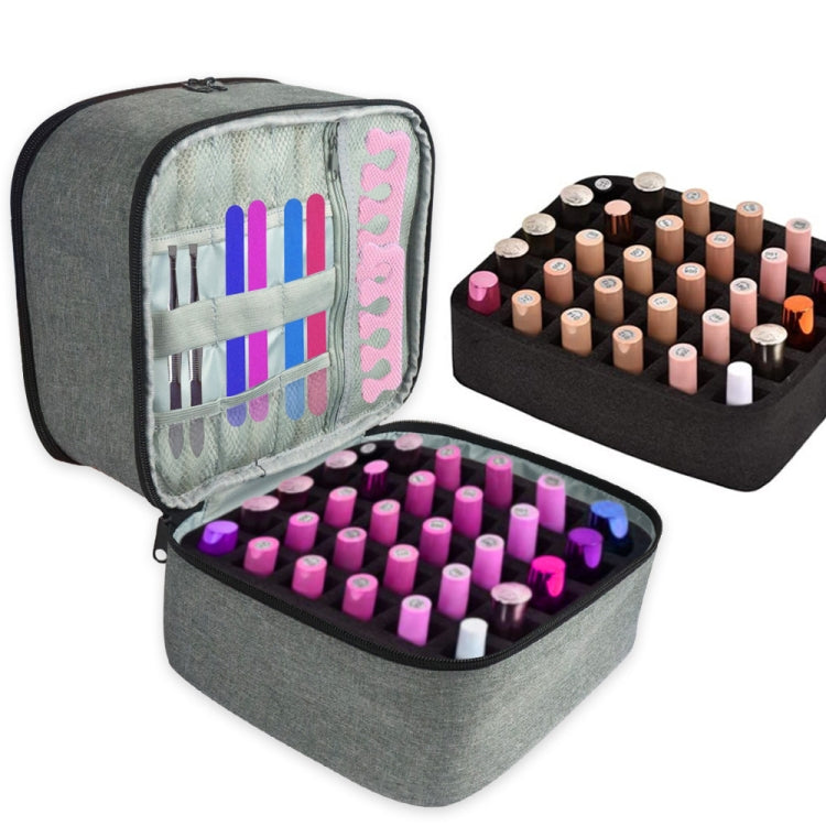 Nail Polish Storage Bag Portable Essential Oil Lipstick Organizer(Grey)