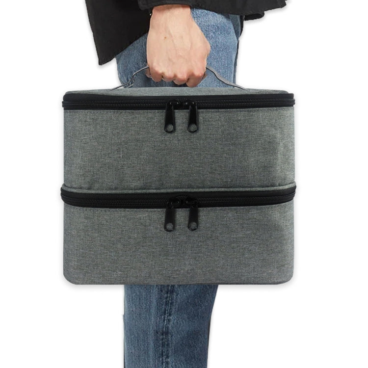 Nail Polish Storage Bag Portable Essential Oil Lipstick Organizer(Grey)