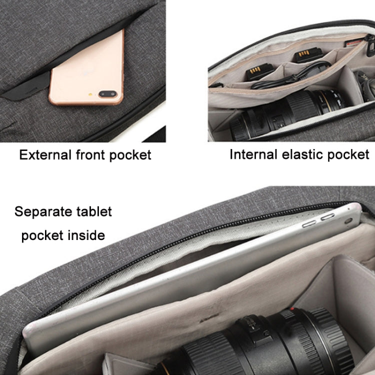 Portable Waterproof Photography SLR Camera Messenger Bag, Color: 6L Light Gray