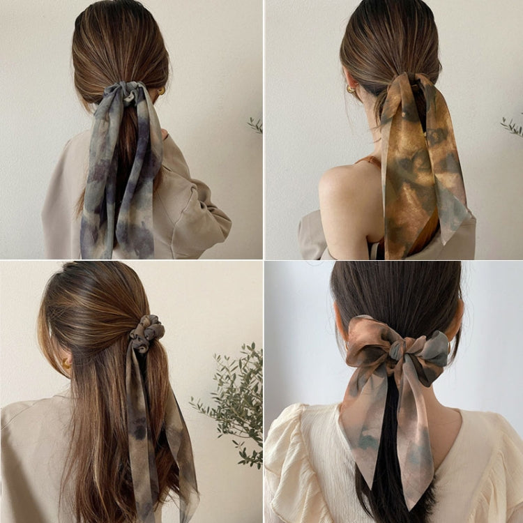 3 PCS Ink Painting Dyed Temperament Hair Rope Vintage Hair Accessories