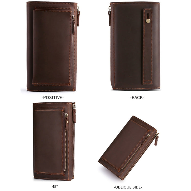 TP-6029  Crazy Horse Leather Men Clutch Large Capacity Mobile Phone Bag Wallet