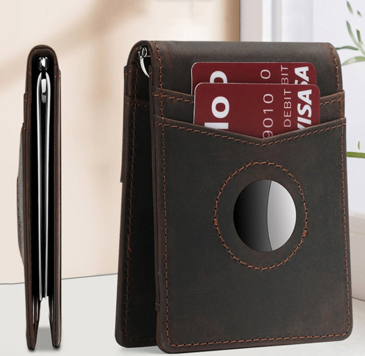 Portable Leather Airtag Wallet For Men