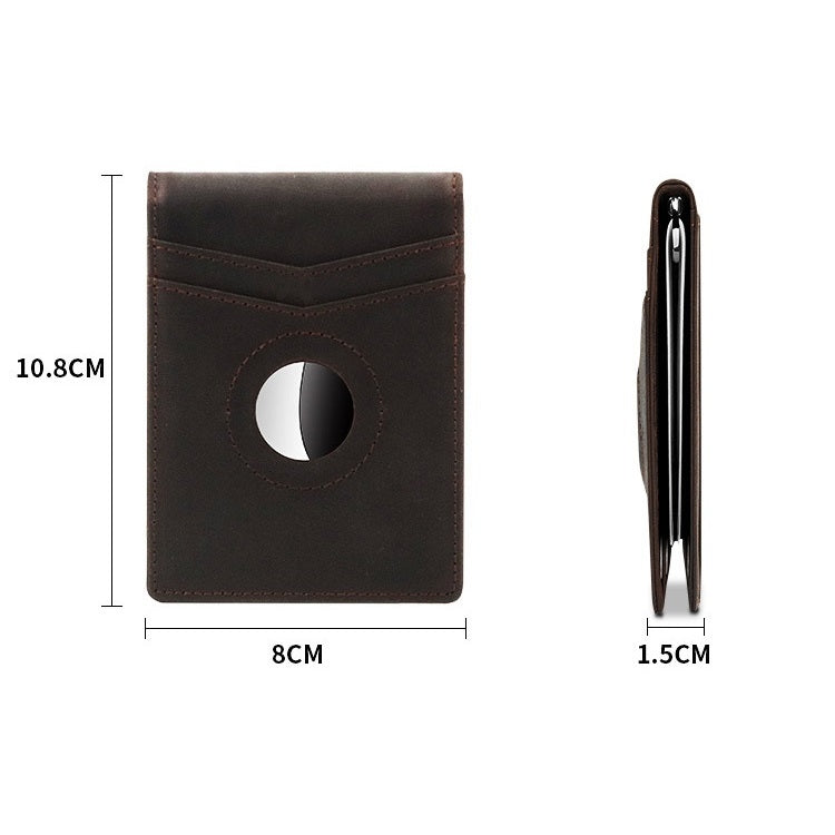 Portable Leather Airtag Wallet For Men