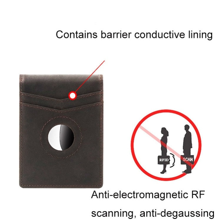 Portable Leather Airtag Wallet For Men