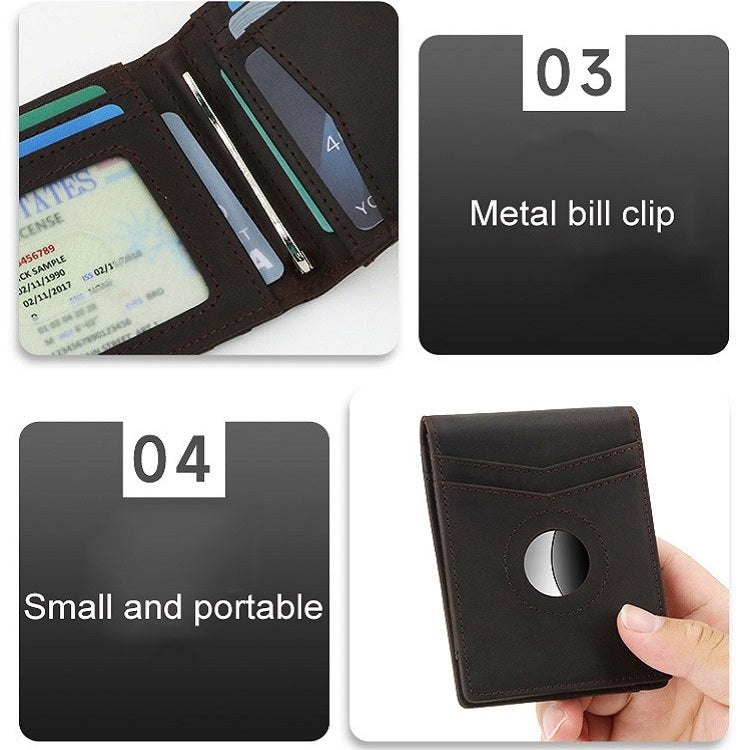 Portable Leather Airtag Wallet For Men