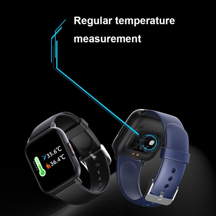 QS16Pro 1.69-Inch Health Monitoring Waterproof Smart Watch, Supports Body Temperature Detection, Color: Black Steel