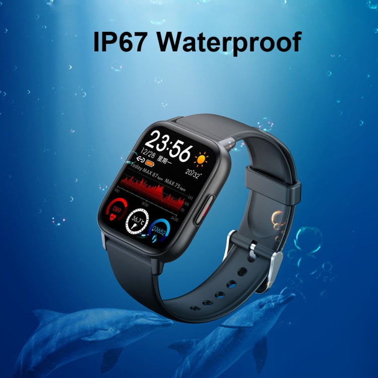 QS16Pro 1.69-Inch Health Monitoring Waterproof Smart Watch, Supports Body Temperature Detection, Color: Black Steel