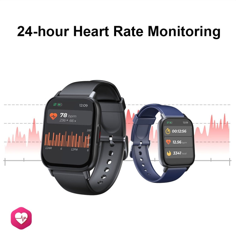 QS16Pro 1.69-Inch Health Monitoring Waterproof Smart Watch, Supports Body Temperature Detection, Color: Thick Black Steel