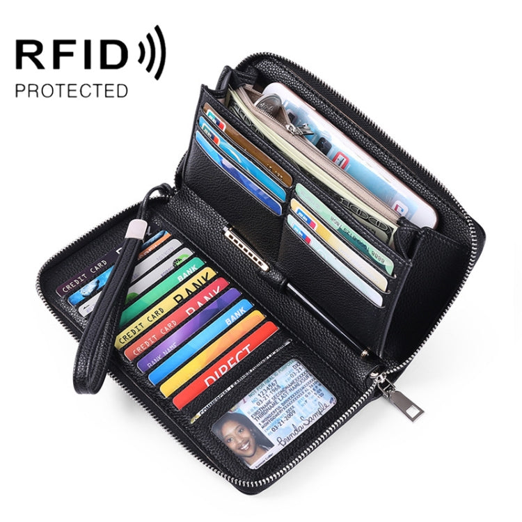 GLQ182 PU Long Type Wallet RFID Large Capacity Clutch Card Holder