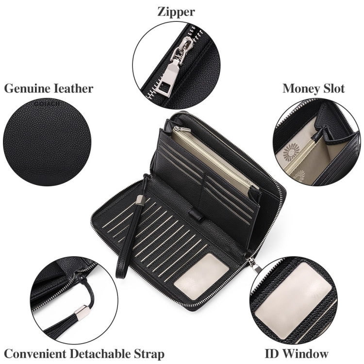 GLQ182 PU Long Type Wallet RFID Large Capacity Clutch Card Holder