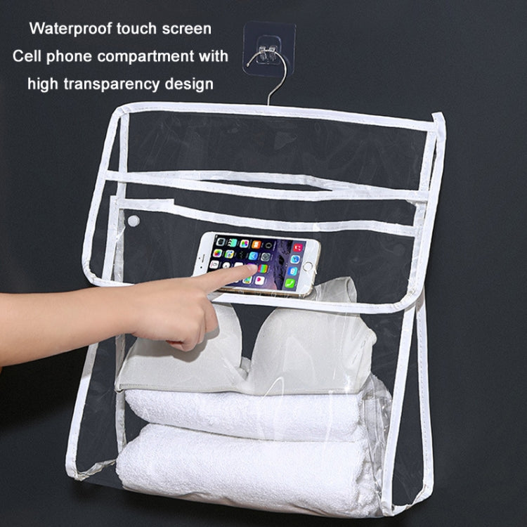 Home Wall Mounted Transparent Underwear Storage Bag, Color: Golden Edge (Small)