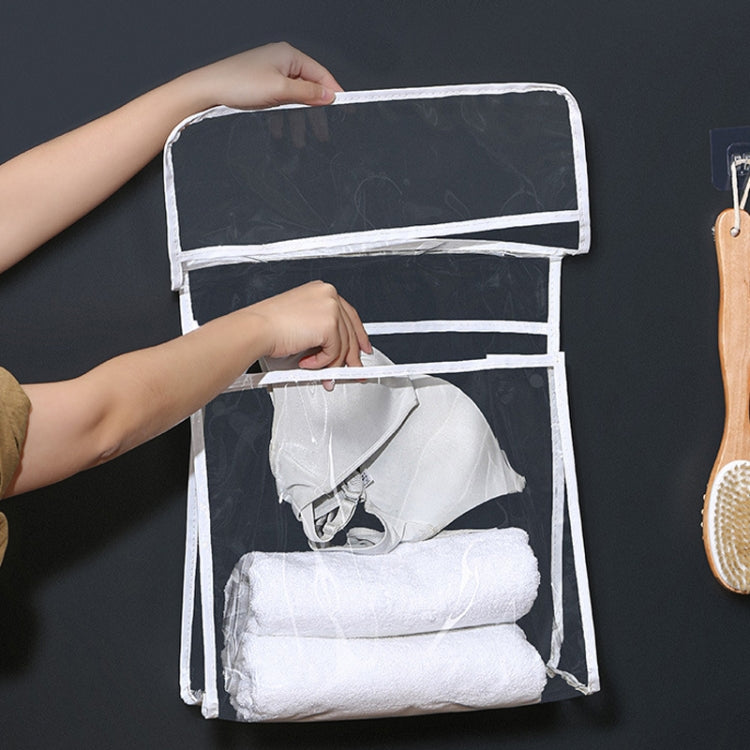 Home Wall Mounted Transparent Underwear Storage Bag, Color: Golden Edge (Large)