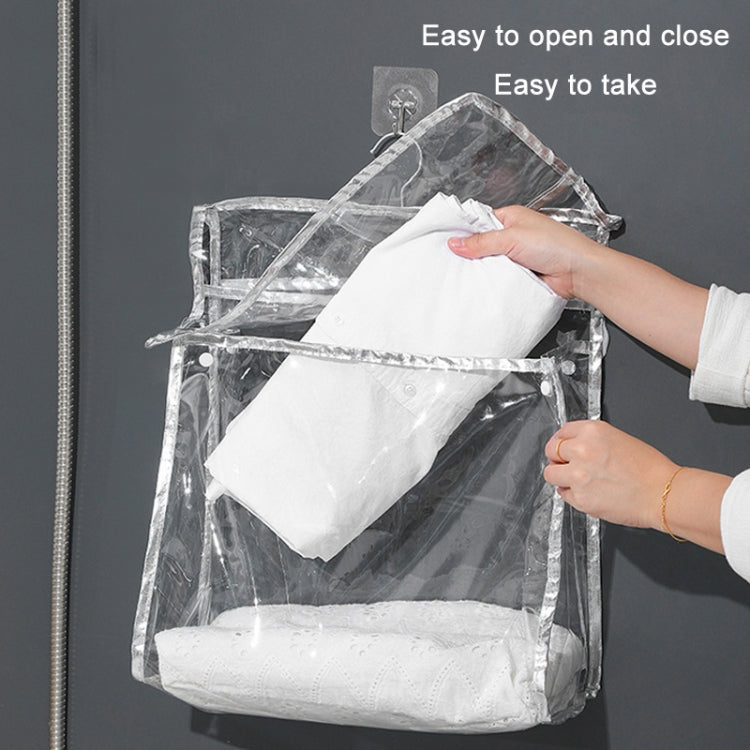 Home Wall Mounted Transparent Underwear Storage Bag, Color: Silver Edge (Small)