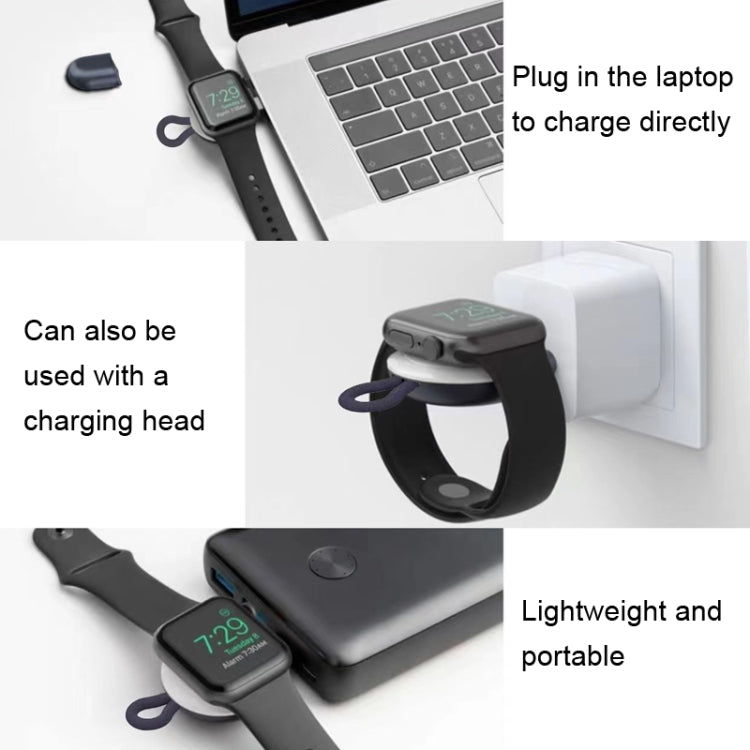 W1 Mini Portable Watch Wireless Charger, For Apple Watch 2/3/4/5/6/7(Black White)
