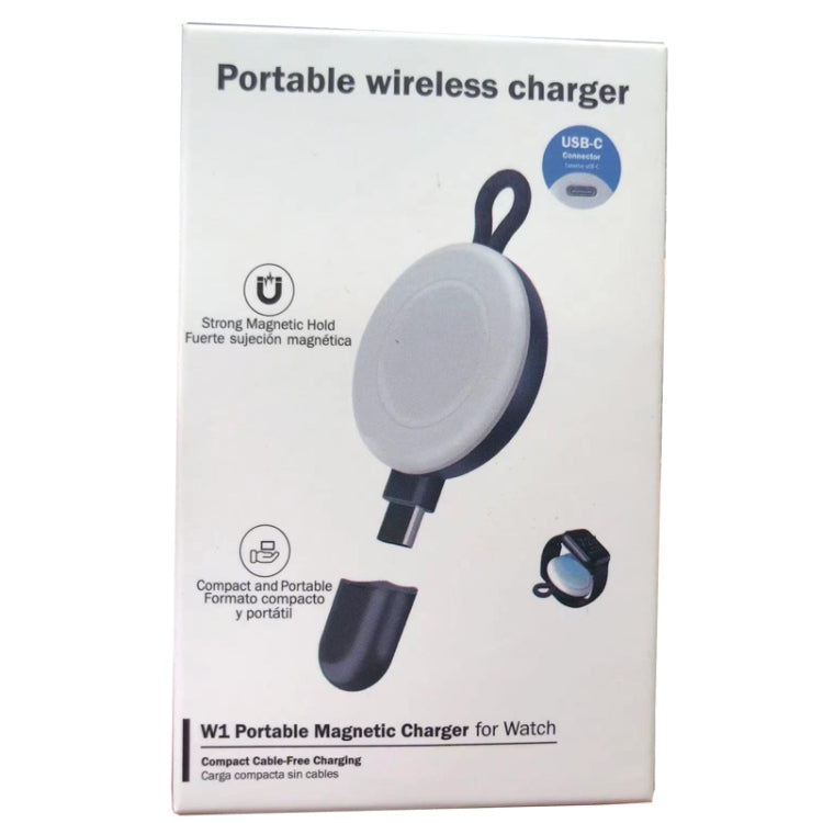W1 Mini Portable Watch Wireless Charger, For Apple Watch 2/3/4/5/6/7(Black White)