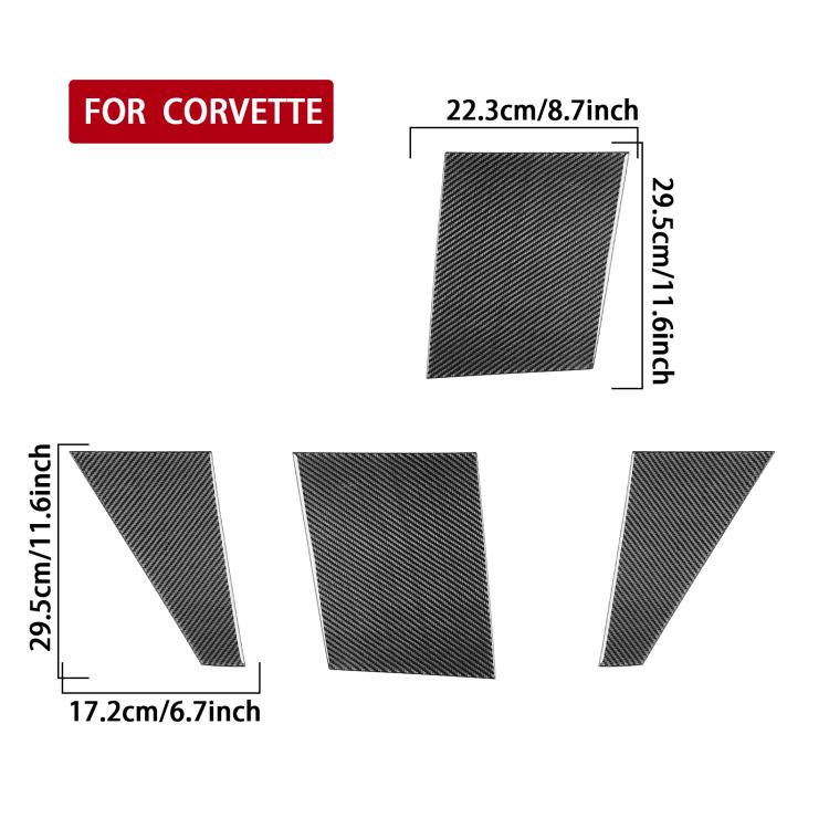 For Chevrolet Corvette C8 4pcs /Set Roof Camera Both Sides Stickers - Black