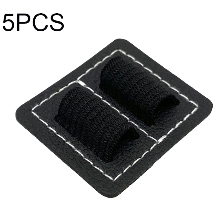 5 PCS Capacitive Pen Bag Self Adhesive Pen Holder PU Pen Clip,Style: Rectangular Double Black