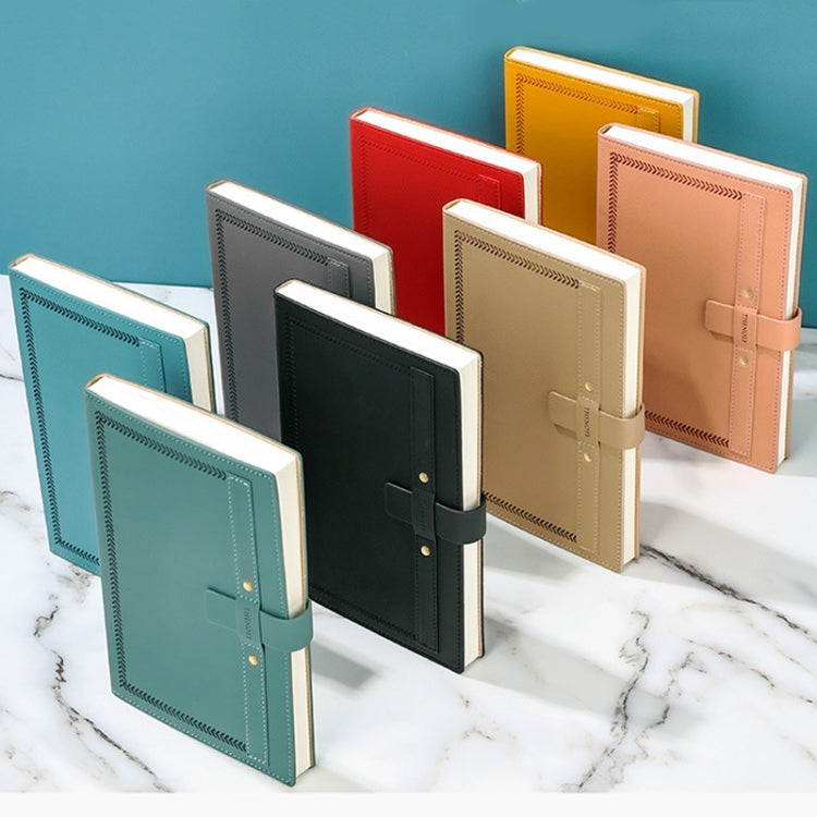 A5 PU Leather Matte Cover Embossed Insert Buckle Notebook