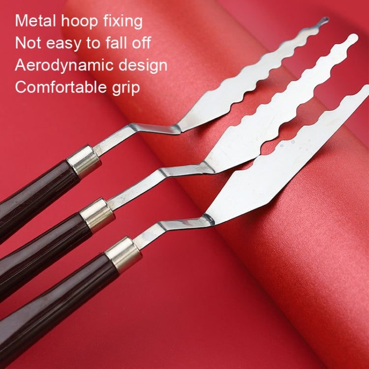 9 PCS Oil Painting Knife Graffiti Toning Wooden Scraper Student Art Painting Tool, Style: E2