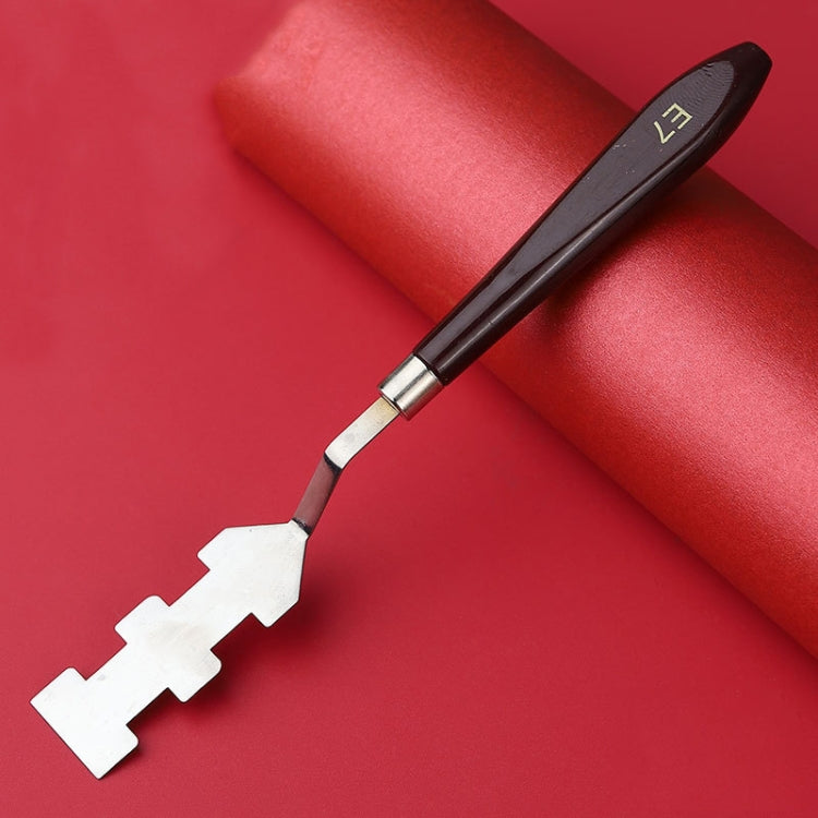 9 PCS Oil Painting Knife Graffiti Toning Wooden Scraper Student Art Painting Tool, Style: E7