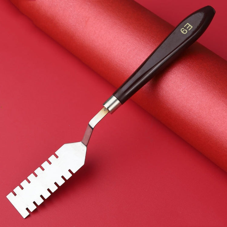 9 PCS Oil Painting Knife Graffiti Toning Wooden Scraper Student Art Painting Tool, Style: E9