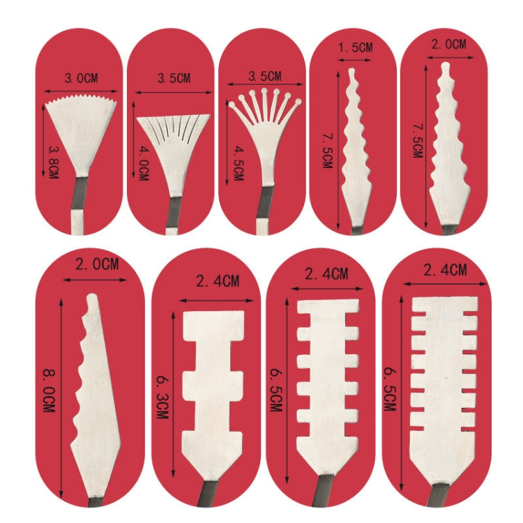 9 PCS Oil Painting Knife Graffiti Toning Wooden Scraper Student Art Painting Tool, Style: E9