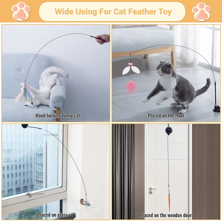 Epoxy Sucker Long Rod Funny Cat Stick Cat Toy, Color: