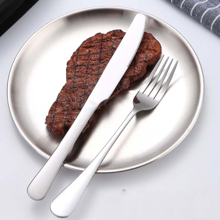 Stainless Steel Portable Cutlery Set Western Steak Knife Fork Spoon Set,Color: Blue Silver