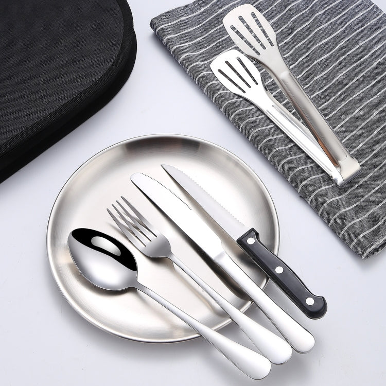 Stainless Steel Portable Cutlery Set Western Steak Knife Fork Spoon Set,Color: Blue Silver