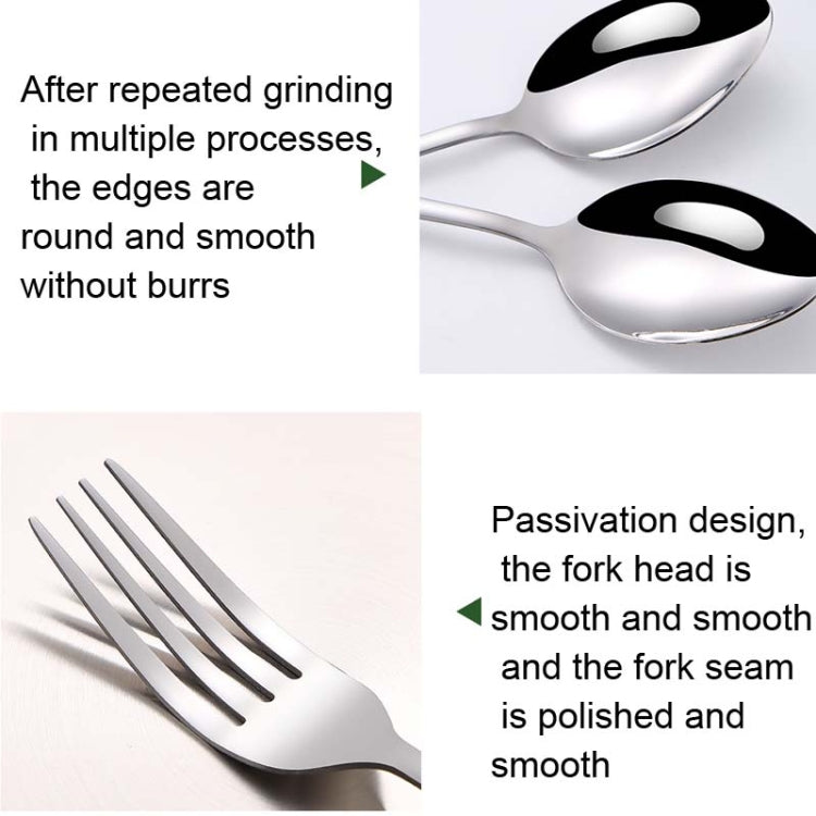 Stainless Steel Portable Cutlery Set Western Steak Knife Fork Spoon Set,Color: Red Silver