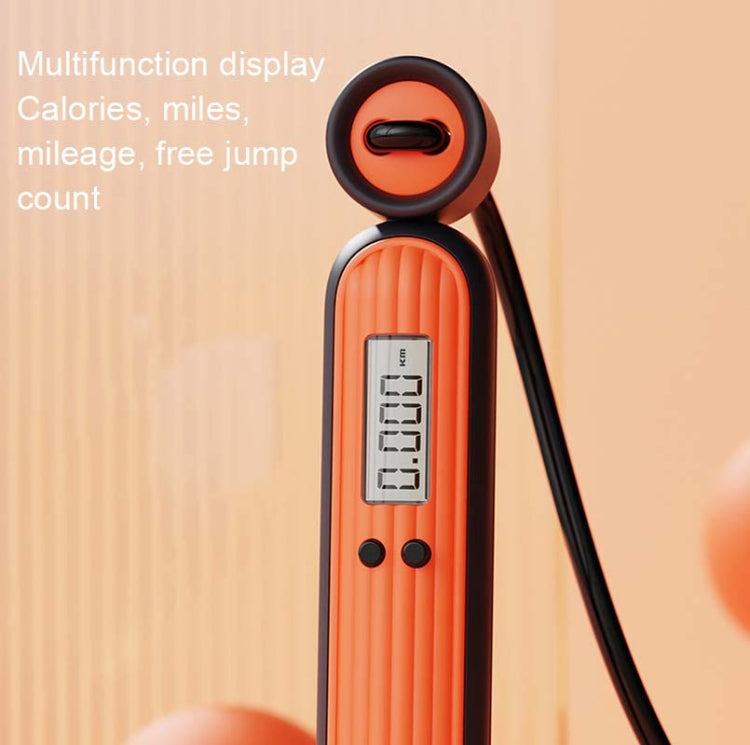 Fitness Sport Intelligent Electronic Counting Skipping Rope, Style: Small Ball Dual Use (Orange)