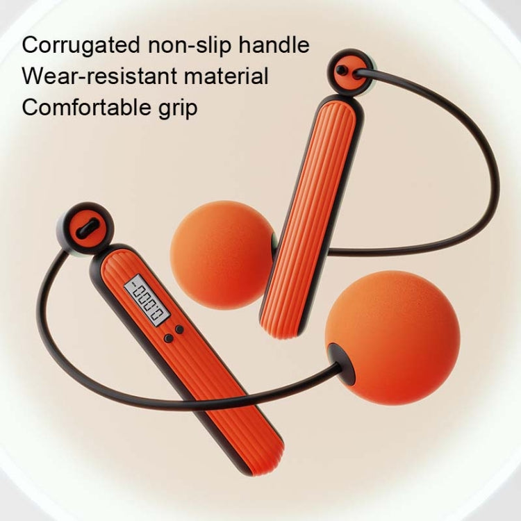 Fitness Sport Intelligent Electronic Counting Skipping Rope, Style: Big Ball (Orange)