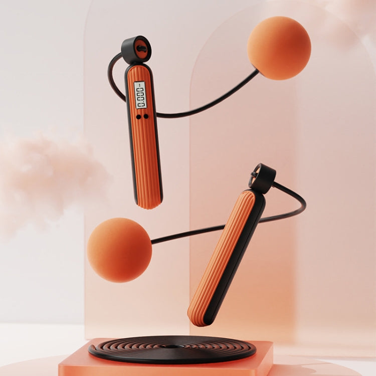 Fitness Sport Intelligent Electronic Counting Skipping Rope, Style: Big Ball Dual Use (Orange)