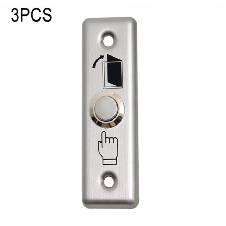 3 PCS Stainless Steel Exit Switch Button Metal Access Control Button