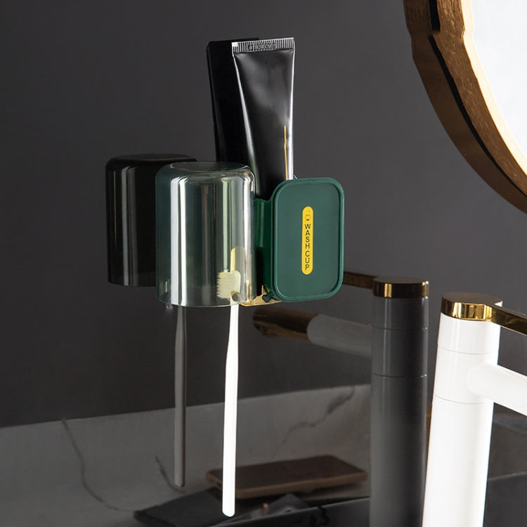 JM056 Toothbrush Rack Wall Mounted Toothpaste Storage Rack, Style: Regular Dark Green
