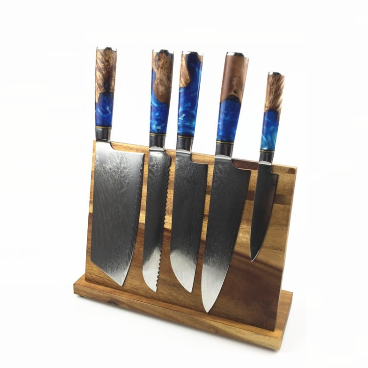 Home Kitchen Double-Sided Magnetic Solid Wood Knife Holder(275x105x215mm)