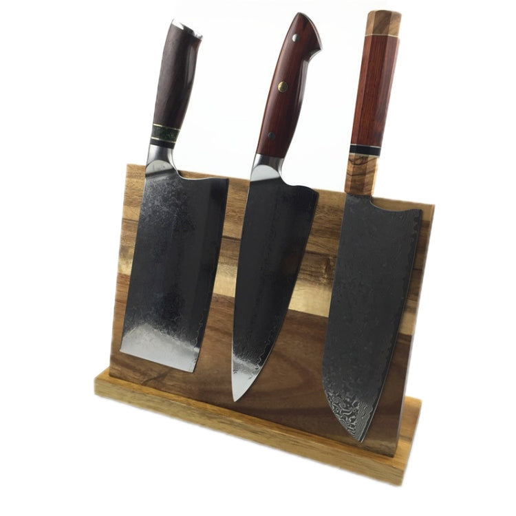 Home Kitchen Double-Sided Magnetic Solid Wood Knife Holder(275x105x215mm)
