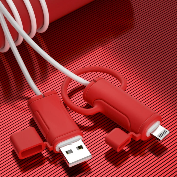 3 PCS Soft Washable Data Cable Silicone Case For Apple, Spec: Type-C (Pink)