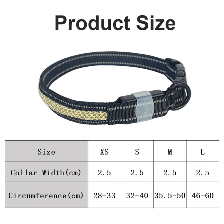 LED Rechargeable Wear-resistant and Waterproof Pet Lighting Collar, Size: S(Black)